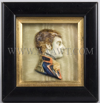 Profile Portrait...Watercolor on Wax
A Young Revolutionary Napoleon Bonaparte
Nineteenth Century, entire view